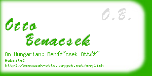 otto benacsek business card